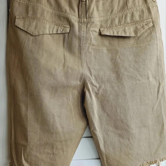 Sierra by Joie Rucker Distressed Bermuda Shorts Khaki Sahara Brown size XL 29 - Picture 7 of 8